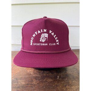 Vintage Valley Sportsman Club Maroon Snapback Hat X3
